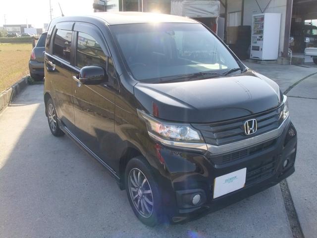 N-WGNカスタム G・ターボパッケージ 4WD 四駆 ターボ スマートキ― エンジンスターター 純正ブルートゥースナビ ハーフレザーシート 下回りノックスドール施工 ベンチシート HID 4灯式ヘッドライト 純正フォグ 純正14インチアルミ(4枚目)