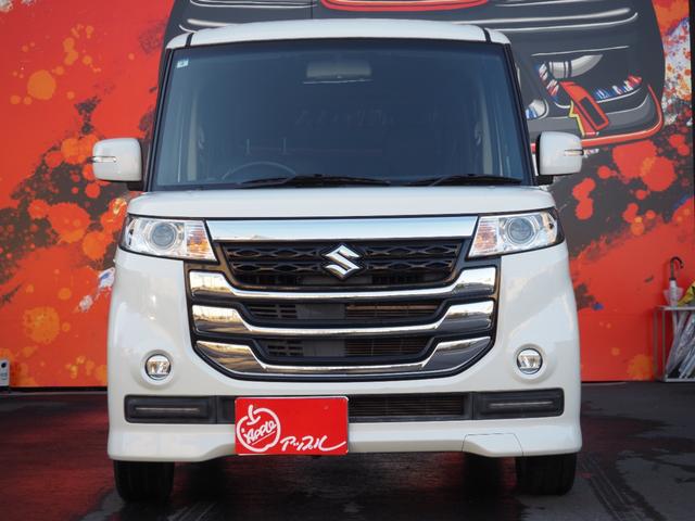 スペーシアカスタムＺ ベースグレード　社外ナビ　フルセグ　電動スライドドア　ＨＩＤヘッドライト　純正１４インチアルミホイール　ＥＴＣ　プッシュスタート　スペアキー　ステアリングスイッチ　アイドリングストップ　フロントフォグ（2枚目）