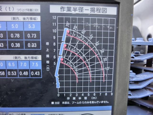 ヒノレンジャー ３．１５ｔ積載　タダノ３段クレーン付　タダノ２．９３ｔ吊　半径７．５ｍ　Ｈ１７年式　走行２４万キロ　荷台内寸約　長さ５０４ｃｍ幅２１２ｃｍ深さ４１ｃｍ　荷台鉄板張り！現状渡し値引有り！（20枚目）