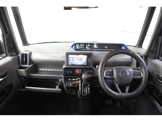 タント カスタムX 社外ナビ フルセグTV BT DVD Bカメラ 前後ドラレコ ETC 衝突軽減 両パワースライドア LEDヘッドライト&フォグ ステリモ 純正アルミ スマートキー オートエアコン ドアバイザー(3枚目)