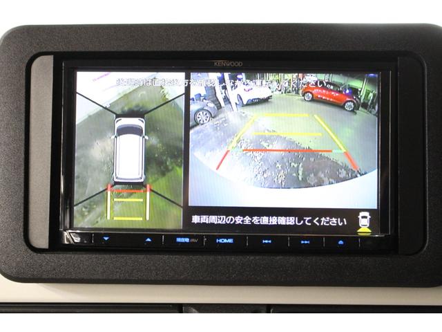 ムーヴキャンバス ストライプスG フルセグナビ BT接続フルセグTVUSB 全方位モニター ETC ドラレコ 両側パワースライドドア 衝突軽減ブレーキ レーンキープ ソナー LEDヘッド&フォグ 両側シートヒーター スマートキー(5枚目)