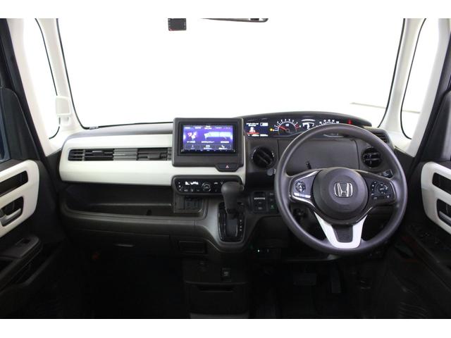 Ｎ－ＢＯＸ Ｌ　社外ナビ　ＢＴ接続フルセグＴＶＤＶＤ　Ｂカメラ　ＥＴＣ　ドライブレコーダー　衝突軽減ブレーキ　レーンキープ　ソナー　左側パワースライドドア　両側シートヒーター　ステアリングリモコン　オートライト（3枚目）