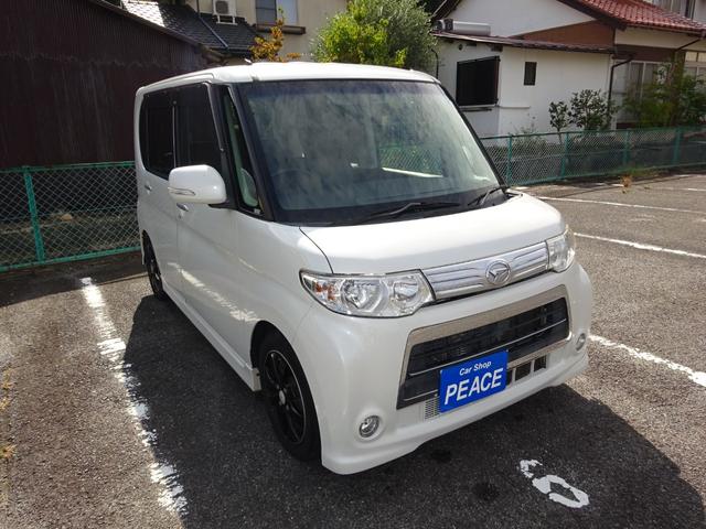 タント カスタムＸ　車検整備付　社外ナビ　ＴＶ　ＤＶＤ　ＳＤ　録音　Ｂｌｕｅｔｏｏｔｈ　バックモニター　ＥＴＣ　電動スライド　シートカバー　ローダウン　ＨＩＤライト　エアロ（5枚目）