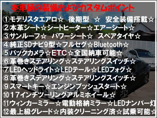 Ａプレミアム　モデリスタエアロ　サンルーフ　９型ナビ　本革シート　レーダークルーズ　クリアランスソナー　オートハイビーム　安全装備搭載　Ｂｌｕｅｔｏｏｔｈ　ＥＴＣ　シートヒーター　エアーシート　ツーリングホイール(10枚目)