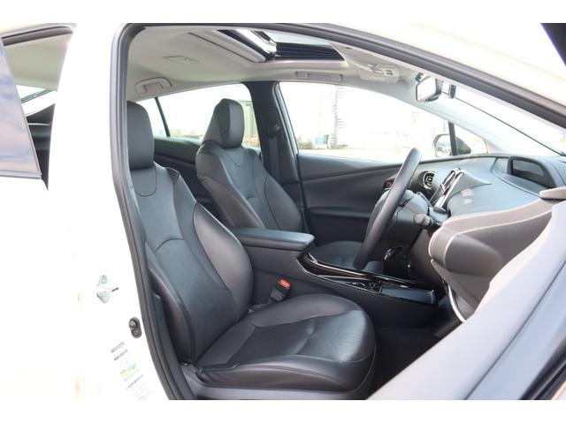 プリウス Aプレミアム 禁煙車 限定BBS19inホイール モデリスタエアロ サンルーフ 本革シート 9型ナビ バックカメラ ETC 前後ドライブレコーダー レーダークルーズ クリアランスソナー オートハイビーム 安全装備(33枚目)