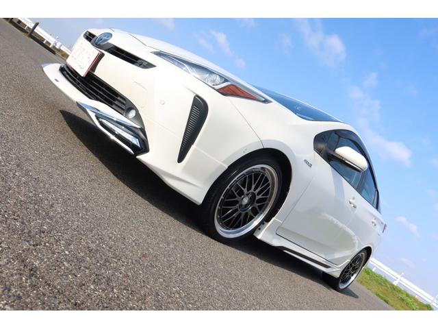 プリウス Aプレミアム 禁煙車 限定BBS19inホイール モデリスタエアロ サンルーフ 本革シート 9型ナビ バックカメラ ETC 前後ドライブレコーダー レーダークルーズ クリアランスソナー オートハイビーム 安全装備(63枚目)