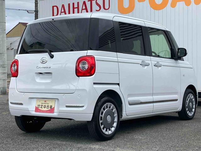 ムーヴキャンバス セオリーＧターボ　ターボ車　両側電動スライドドア　衝突被害軽減システム　ＬＥＤヘッドライト　フォグランプ　ホッとカップホルダー　置きラクボックス　運転席助手席シートヒーター　プッシュボタンスタート　アイドリングストップ（8枚目）