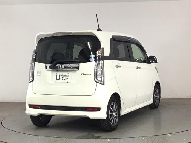 Ｎ－ＷＧＮカスタム Ｇ・Ａパッケージ　ＨＩＤ・フルセグ・メモリナビ・ＣＤ・バックカメラ・純正ＡＷ・ＥＴＣ　追突被害軽減ブレーキ　フロントベンチシート　Ｒカメ　ＡＵＴＯエアコン　地デジ　助手席エアバック　ＡＢＳ　パワーウィンドウ　横滑り防止（2枚目）