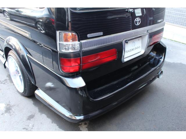 ハイエースワゴン 　フルエアロ　ワイパーガード　リアウイング　オーバーフェンダー　深リムホイール　ラウンジ仕様　ベットキット　ウッドハンドル　ディーゼルターボ　ナビ　ＥＴＣ　ワイドスライドヒンジ（38枚目）