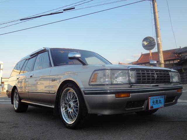 クラウンステーションワゴン ロイヤルサルーン　ツインカム　スーパーチャージャー　修復無　禁煙車　ＰＳ　ＰＷ　ＡＴ　サンルーフ　フェンダーミラー　内装フルノーマル　７人乗り　社外アルミ　ローダウン　タイベル７．９万キロ交換済　トノカバー付　バッテリィ新品　タイヤ４本新品交換渡（73枚目）