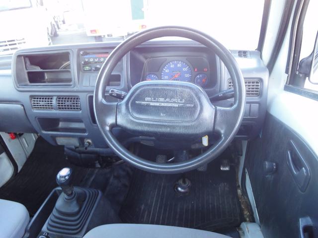 サンバートラック ダンプ 修復無 電動ローダンプ 2駆4駆切替 EL付 5速 PS AC 作業灯 三方開 テールゲートチェーン 運転席エアバック タイベル94,603km時交換 荷台ゴムマット 足元ゴムマット(15枚目)