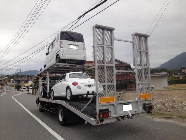 ダイナトラック 積載車 修復歴無 2台積み 3.4トン積載車 PS PW オートAC 6速 ホイスト操作盤左右有 油圧歩み ウインチラジコン ETC TV ナビ バックモニタ 車検8年3月7日 電動格納ミラー シートカバー(9枚目)