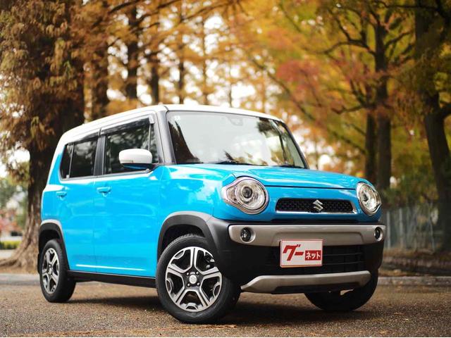 ハスラー Ｘターボ　ＥＴＣ　ナビ　ＴＶ　衝突被害軽減システム　ＨＩＤ　スマートキー　アイドリングストップ　電動格納ミラー　シートヒーター　ベンチシート　ＣＶＴ　盗難防止システム　ＡＢＳ　ＥＳＣ　アルミホイール（3枚目）