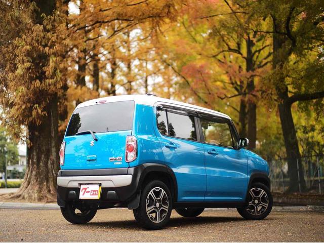 ハスラー Ｘターボ　ＥＴＣ　ナビ　ＴＶ　衝突被害軽減システム　ＨＩＤ　スマートキー　アイドリングストップ　電動格納ミラー　シートヒーター　ベンチシート　ＣＶＴ　盗難防止システム　ＡＢＳ　ＥＳＣ　アルミホイール（11枚目）