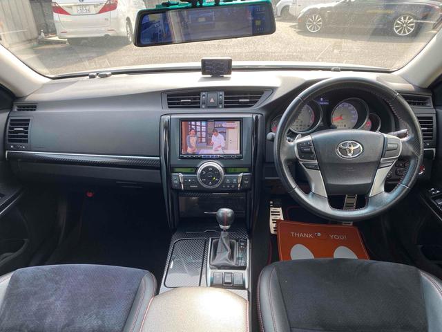 マークX 250G Sパッケージ G’s 8型ナビTV 柿本改マフラー ETC バックカメラ ALPINEナビTV 19インチAW HID プッシュスタート スマートキー 黒ハーフレザーS 社外インテジェントルームミラー Bluetooth 衝突安全ボディ ABS(2枚目)