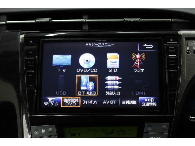 プリウス Ｇツーリングセレクションレザーパッケージ　後期型　本革シート　プリクラッシュセーフティ　禁煙車　アルパイン９型ＳＤナビ　ＢＴ接続　Ｂカメラ　純正１７インチＡＷ　ＬＥＤオートヘッドライト　パワーシート　シートヒーター　雨滴感知式ワイパー　ＥＴＣ（7枚目）