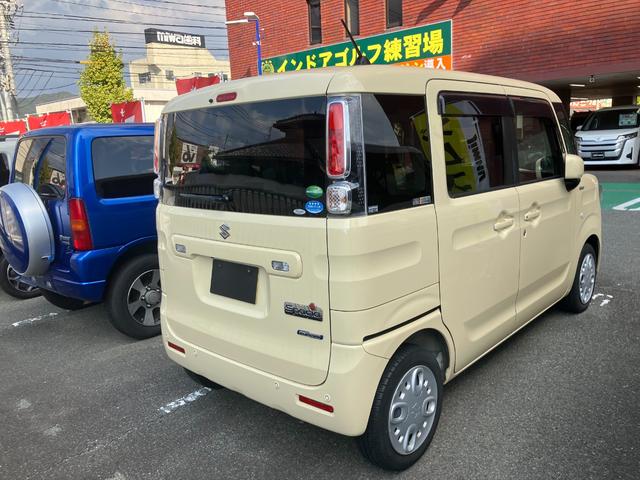 スペーシア ハイブリッドX デュアルセンサーブレーキS コーナーセンサ スマートエントリー シ-トヒ-タ- 電格ドアミラー i-stop フリーキー 安全ボディ オートマチックハイビーム イモビライザー サイドエアバック VDC(4枚目)