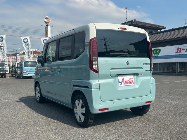 スペーシア 全周囲カメラ 両側電動スライドドア ナビ TV クリアランスソナー オートライト スマートキー アイドリングストップ 電動格納ミラー シートヒーター ベンチシート CVT ESC USB オットマン(17枚目)