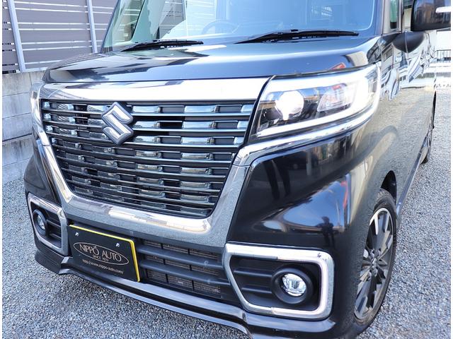 スペーシアカスタム ハイブリッドXSターボ ワンオーナー スズキセーフティサポート イクリプスSDナビフルセグTV バックカメラ 両側パワースライド LEDライト ハーフレザー 純正エアロ 15AW パドルシフト 12ケ月プレミアム保証付(2枚目)