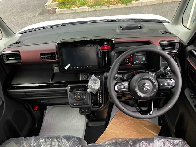 スペーシアカスタム ハイブリッドXSターボ 届出済未使用車 禁煙車 衝突被害軽減システム レーンアシスト 両側電動スライドドア ナビ 全周囲カメラ フルセグTV Bluetooth LEDヘッドライト クルコン AW15インチ コーナーセンサー(4枚目)