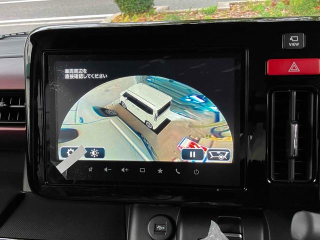 スペーシアカスタム ハイブリッドXSターボ 届出済未使用車 禁煙車 衝突被害軽減システム レーンアシスト 両側電動スライドドア ナビ 全周囲カメラ フルセグTV Bluetooth LEDヘッドライト クルコン AW15インチ コーナーセンサー(9枚目)