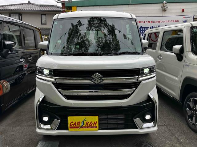 スペーシアカスタム ハイブリッドXSターボ 届出済未使用車 禁煙車 衝突被害軽減システム レーンアシスト 両側電動スライドドア ナビ 全周囲カメラ フルセグTV Bluetooth LEDヘッドライト クルコン AW15インチ コーナーセンサー(28枚目)