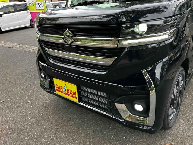 スペーシアカスタム ハイブリッドXSターボ 届出済未使用車 禁煙車 衝突被害軽減システム レーンアシスト 両側電動スライドドア ナビ 全周囲カメラ フルセグTV Bluetooth LEDヘッドライト クルコン AW15インチ コーナーセンサー(40枚目)