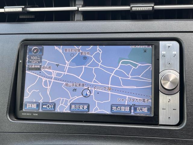 プリウス S LEDエディション ナビ 地デジ Bluetooh バックモニター スマートキー プッシュスタート LEDライト フォグランプ ETC 格納ミラー オートライト 純正アルミ 衝突安全ボディー Wエアバック ABS 禁煙車(9枚目)