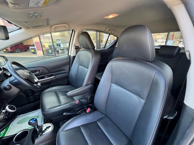 アクア Gソフトレザーセレクション 後期モデル 軽減ブレーキ ナビ 地デジ Bluetooh バックモニター スマートキー ブラックレザーシート シートヒーター フォグランプ クルーズコントロール ETC 純正アルミ 格納ミラー 禁煙車(38枚目)