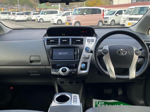 プリウスアルファ S 純正ナビ 地デジ バックモニター スマートキー プッシュスタート LEDライト フォグランプ オートエアコン ETC 格納ミラー 純正アルミ 衝突安全ボディー 盗難防止システム Wエアバック 禁煙車(8枚目)