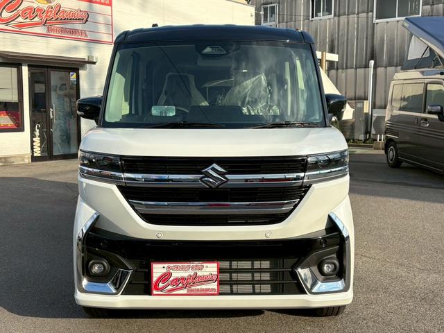 スペーシアカスタム ハイブリッドXSターボ 届出済未使用車 ヘッドアップディスプレイ 両側電動スライドドア シートヒーター サーキュレーター 電動パーキング スズキセーフティーサポート LEDヘッドライト 禁煙車 クリアランスソナー ターボ(7枚目)
