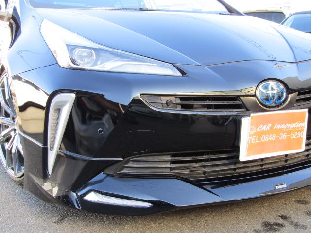 プリウス Ｓ　新品車高調　新品１９インチ　モデリスタエアロ　メッキ部トランク穴スムージング　モデリスタ左右後マットブラック部同色塗装　リヤスモークフィルム　社外ＬＥＤアクセサリー左右　Ｂｌｕｅｔｏｏｔｈ　Ｂカメラ（4枚目）