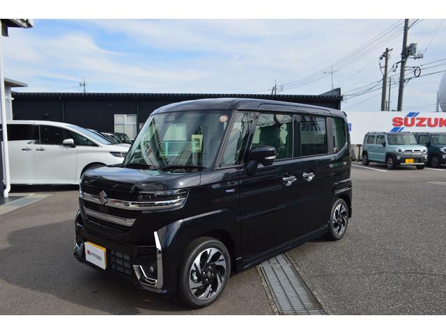 スペーシアカスタム ハイブリッドXS 4WD 届出済未使用車 全方位ナビ 両側電動スライドドア(2枚目)