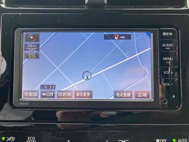 プリウス Ａ　ＥＴＣ　クリアランスソナー　レーンアシスト　オートクルーズコントロール　パークアシスト　衝突被害軽減システム　バックカメラ　ナビ　ＴＶ　アルミホイール　オートマチックハイビーム　オートライト（4枚目）
