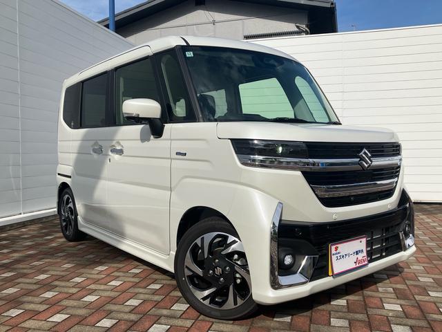 スペーシアカスタム ハイブリッドＸＳ　デュアルセンサーブレーキサポート２　全方位カメラ　スマートフォン連携９インチメモリーナビ　アダプティブクルーズコントロール　前席シートヒーター　ステアリングヒーター　ＬＥＤヘッドライト（3枚目）