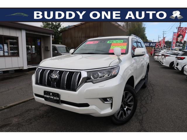 ランドクルーザープラド ＴＸ　ユーザー様買取車　後期モデル　７人乗　４ＷＤ　アルパイン９インチナビ＆前後ドラレコ　ＯＰ１９アルミ　トヨタセーフティセンス　ＨＤＭＩ入　ＬＥＤライト＆デイライト＆フォグ　コーナーセンサー　革ステ　禁煙（2枚目）