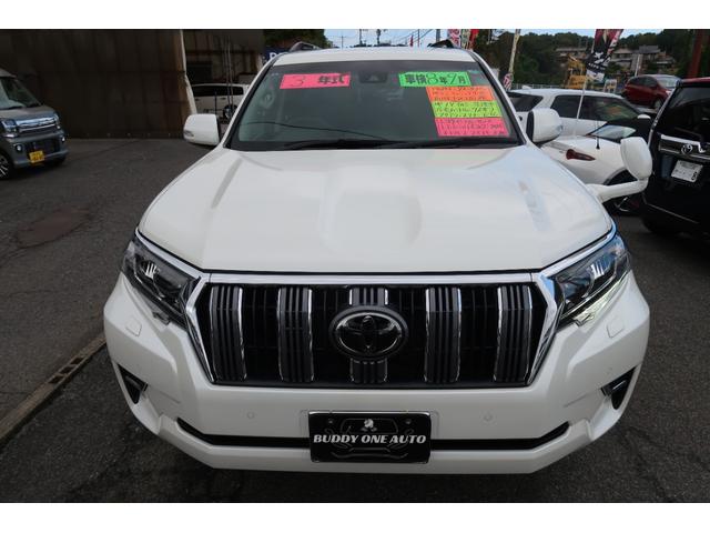 ランドクルーザープラド ＴＸ　ユーザー様買取車　後期モデル　７人乗　４ＷＤ　アルパイン９インチナビ＆前後ドラレコ　ＯＰ１９アルミ　トヨタセーフティセンス　ＨＤＭＩ入　ＬＥＤライト＆デイライト＆フォグ　コーナーセンサー　革ステ　禁煙（9枚目）