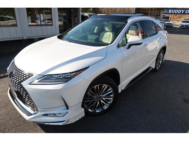 ＲＸ ＲＸ４５０ｈ　バージョンＬ　モデリスタエアロ＆マフラー　パノラマルーフ　リヤエンターテインメント　リッチクリーム内装　本革エアシートヒータ　パノラミックビューモニター　ドラレコ前後　ＨＵＤ　ＢＳＭ　３眼ＬＥＤライト＆フォグ　禁煙（8枚目）