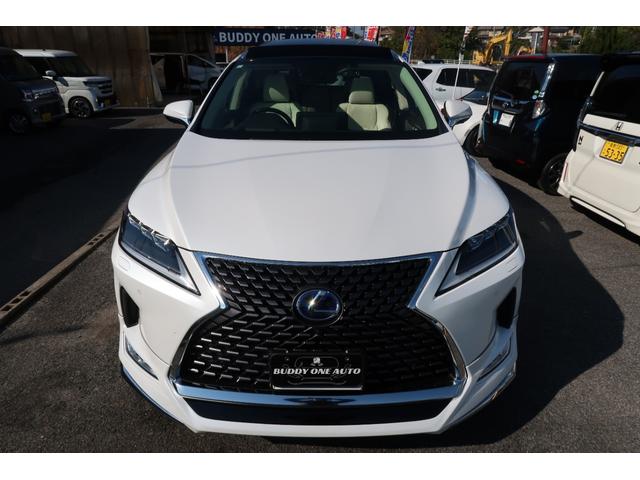 ＲＸ ＲＸ４５０ｈ　バージョンＬ　モデリスタエアロ＆マフラー　パノラマルーフ　リヤエンターテインメント　リッチクリーム内装　本革エアシートヒータ　パノラミックビューモニター　ドラレコ前後　ＨＵＤ　ＢＳＭ　３眼ＬＥＤライト＆フォグ　禁煙（9枚目）