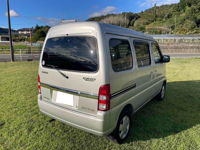 エブリイワゴン ジョイポップターボ　Ｋ６Ａターボ　５速ＭＴ　リビルトＭＴ載せ替え　クラッチＯＨ　ディーラー下取り　２名乗車公認　貨物登録　ＵＳＢオーディオ　両側スライドドア　軽バン　ハイルーフ　車中泊　キャンプ（4枚目）