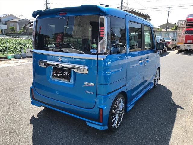 ハイブリッドXSターボ 8インチナビ フロントメッキグリル 両側パワースライドドア 車高調 16インチメッキアルミ 禁煙車 届出済未使用車 スズキセーフティーサポート スマートキー プッシュスタート シートヒーター ABS(30枚目)