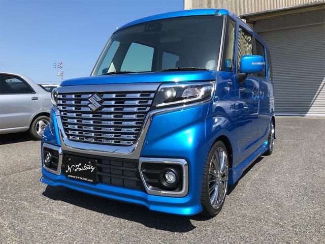 ハイブリッドXSターボ 8インチナビ フロントメッキグリル 両側パワースライドドア 車高調 16インチメッキアルミ 禁煙車 届出済未使用車 スズキセーフティーサポート スマートキー プッシュスタート シートヒーター ABS(68枚目)