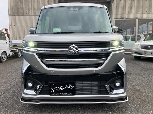 スペーシアカスタム ハイブリッドXS 届出済未使用車・禁煙車・スチールシルバーM ・社外16インチアルミホイール/タイヤ ローダウン フロント/サイド/リア フラップスポイラー 両側電動スライドドア クリアランスソナー オートクルーズコントロール オートライト LEDヘッドランプ(28枚目)