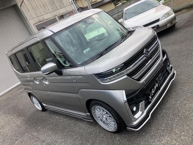スペーシアカスタム ハイブリッドXS 届出済未使用車・禁煙車・スチールシルバーM ・社外16インチアルミホイール/タイヤ ローダウン フロント/サイド/リア フラップスポイラー 両側電動スライドドア クリアランスソナー オートクルーズコントロール オートライト LEDヘッドランプ(29枚目)