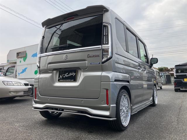 スペーシアカスタム ハイブリッドXS 届出済未使用車・禁煙車・スチールシルバーM ・社外16インチアルミホイール/タイヤ ローダウン フロント/サイド/リア フラップスポイラー 両側電動スライドドア クリアランスソナー オートクルーズコントロール オートライト LEDヘッドランプ(30枚目)