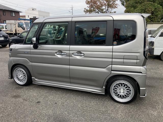 スペーシアカスタム ハイブリッドXS 届出済未使用車・禁煙車・スチールシルバーM ・社外16インチアルミホイール/タイヤ ローダウン フロント/サイド/リア フラップスポイラー 両側電動スライドドア クリアランスソナー オートクルーズコントロール オートライト LEDヘッドランプ(34枚目)