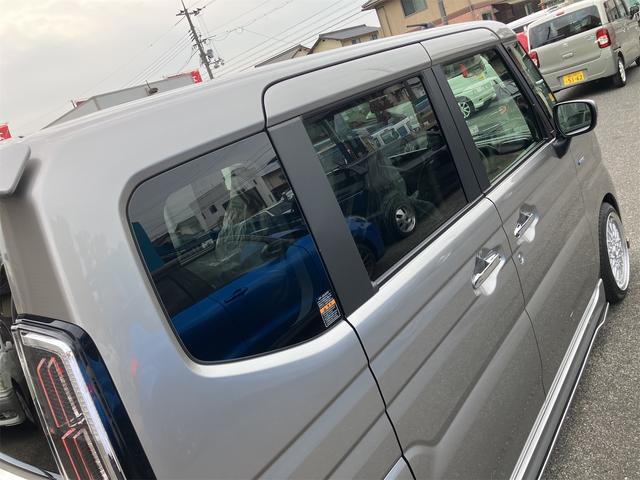 スペーシアカスタム ハイブリッドXS 届出済未使用車・禁煙車・スチールシルバーM ・社外16インチアルミホイール/タイヤ ローダウン フロント/サイド/リア フラップスポイラー 両側電動スライドドア クリアランスソナー オートクルーズコントロール オートライト LEDヘッドランプ(40枚目)