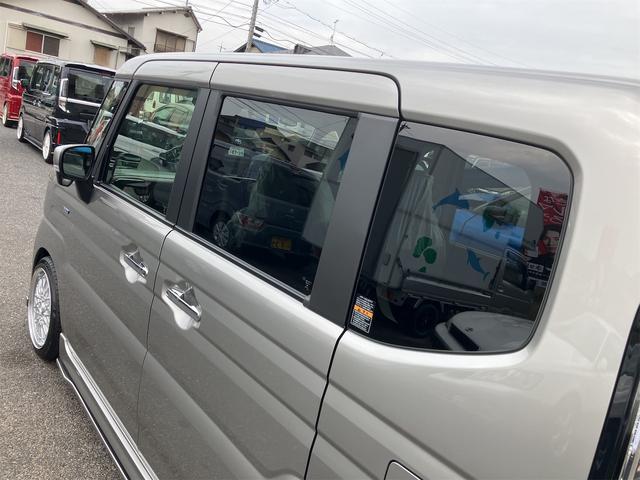 スペーシアカスタム ハイブリッドXS 届出済未使用車・禁煙車・スチールシルバーM ・社外16インチアルミホイール/タイヤ ローダウン フロント/サイド/リア フラップスポイラー 両側電動スライドドア クリアランスソナー オートクルーズコントロール オートライト LEDヘッドランプ(41枚目)