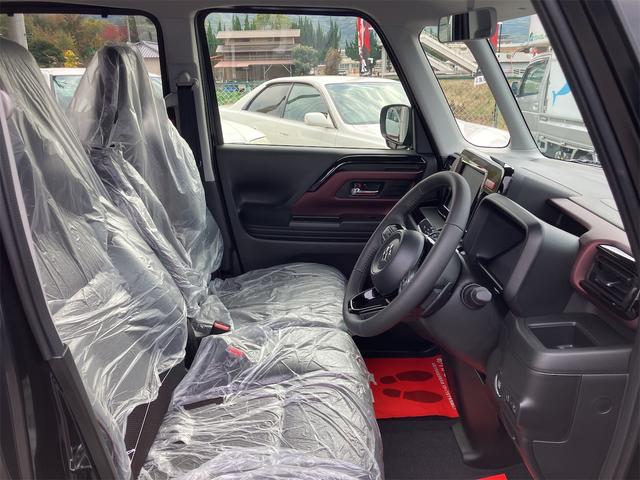 スペーシアカスタム ハイブリッドＸＳターボ　届出済未使用車・禁煙車・ブラック・　社外１６インチアルミホイール／タイヤ　ローダウン　フロント／サイド／リア　フラップスポイラー　両側電動スライドドア　クリアランスソナー　オートクルーズコントロール　オートライト　ＬＥＤヘッドランプ（13枚目）