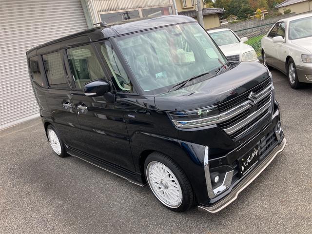 スペーシアカスタム ハイブリッドＸＳターボ　届出済未使用車・禁煙車・ブラック・　社外１６インチアルミホイール／タイヤ　ローダウン　フロント／サイド／リア　フラップスポイラー　両側電動スライドドア　クリアランスソナー　オートクルーズコントロール　オートライト　ＬＥＤヘッドランプ（29枚目）